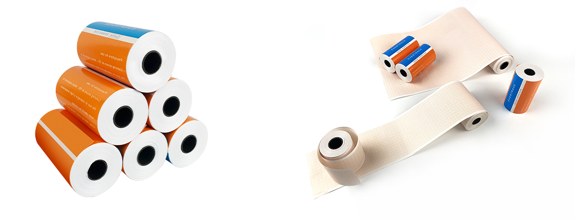 Thermopapierrolle mit rotem Gitter, EKG-Druck, direkt ab Werk