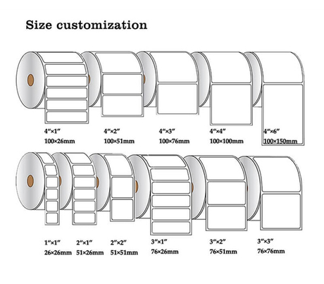 Selbstklebendes Papier, kundenspezifische Thermoaufkleber, Rolle, direkt thermisch, 4 x 6 Etiketten, 100 x 150 Versandetiketten, Drucken von Barcode-Etiketten, Rolle